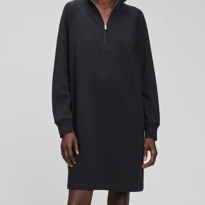 GAP Black Long Sleeve Mock Neck Sweatshirt Dress